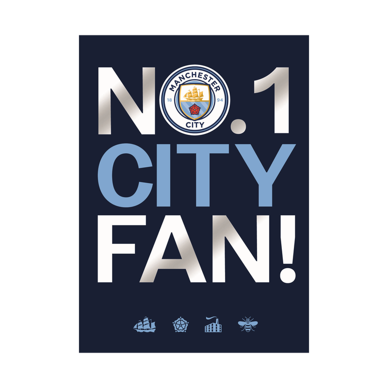 MCFC FW NO1 CITY FAN CARD - NAVY