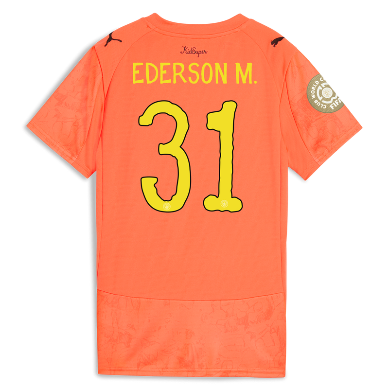 Women's Man City GK KidSuper Jersey 2025/26 With EDERSON M. 31 printing orange - Check out all Manchester City t-shirts online