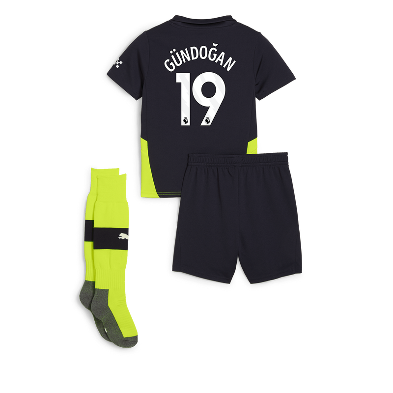 Man City Away Mini Kit 24/25 With GÜNDOĞAN 19 Printing new navy - Check out all Manchester City t-shirts online - Official Manchester City FC store