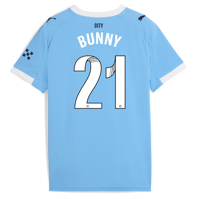 Kids' Manchester City Home Jersey 2025/26 With BUNNY 21 Printing
