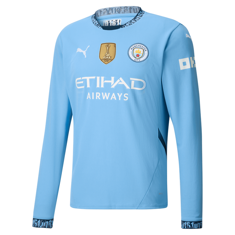 Manchester City Maglia Gara Home Manica Lunga 2024 25 con stampa personalizzata Official Man City Store