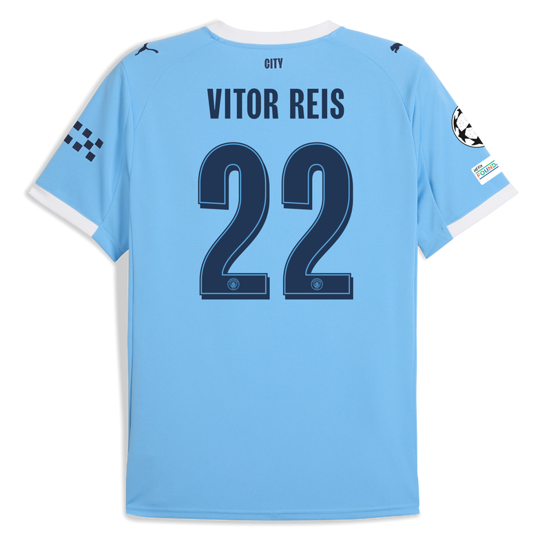 Man City Home Jersey 2025/26 With VITOR REIS 22 Printing  blue - Check out all Manchester City t-shirts online - Official Manchester City FC store