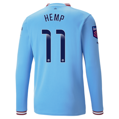 Manchester City Home Jersey 22/23 Long Sleeve with HEMP 15 printing