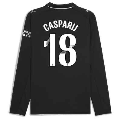 Manchester City Away Jersey 2025/26 Long Sleeve With CASPARIJ 18 Printing