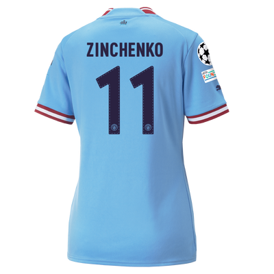 Women's Manchester City Home Jersey 22/23 with ZINCHENKO 11 printing