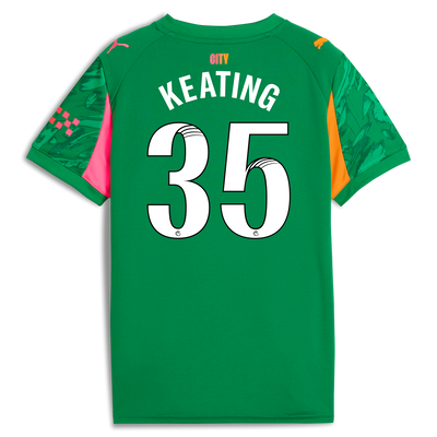 Camiseta de portero infantil del Manchester City 2025/26 con impresión KEATING 35