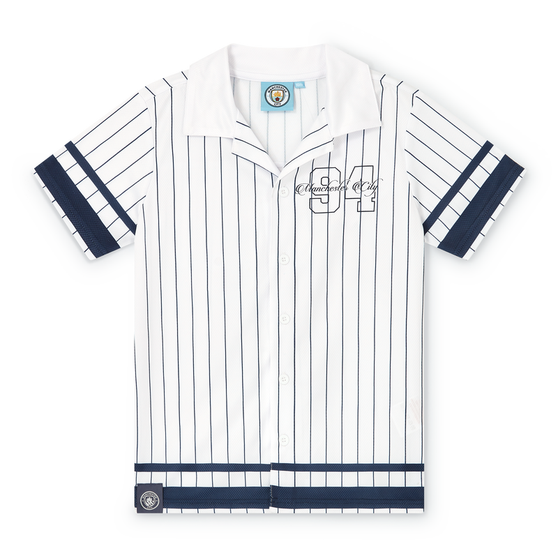 Camicia gessata Man City  per bambini bianco - Scopri tutti i shirt Manchester City online - Negozio ufficiale Manchester City FC store