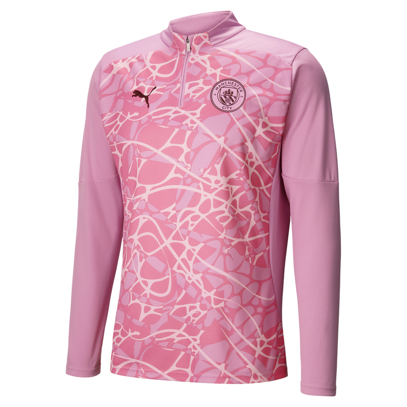 MCFC MW MENS PREMATCH 1/4 ZIP TOP - pink icing