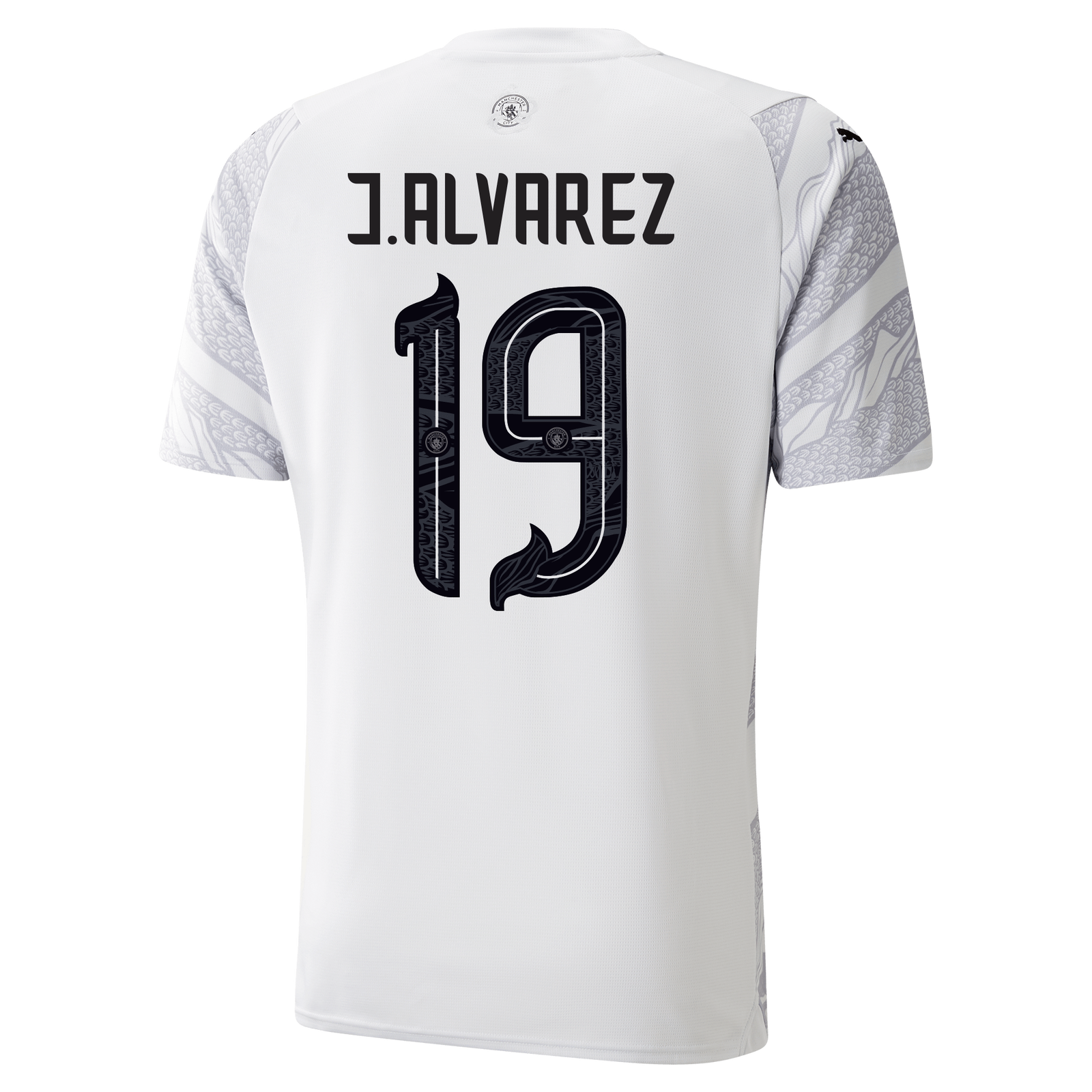 Kids' Manchester City Year of the Dragon Jersey 2023/24 with J. ALVAREZ ...