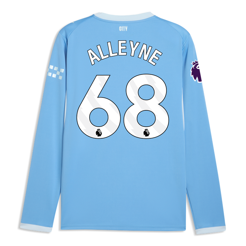 Man City Home Jersey 2026/27 Long Sleeve With ALLEYNE 68 Printing  blue-icy blue - Check out all Manchester City t-shirts online