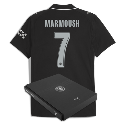 Manchester City Away Authentic Jersey 2025/26 With MARMOUSH 7 Printing in Gift Box