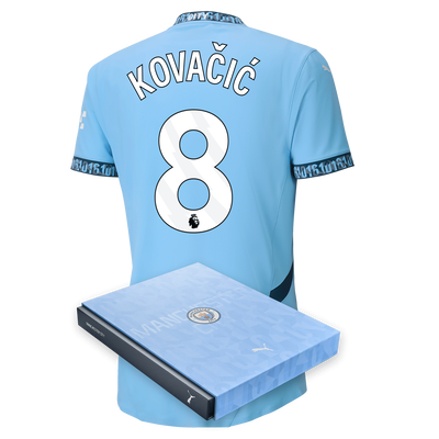 Manchester City Authentic Home Jersey 2024/25 with KOVAČIĆ 8 printing in Gift Box