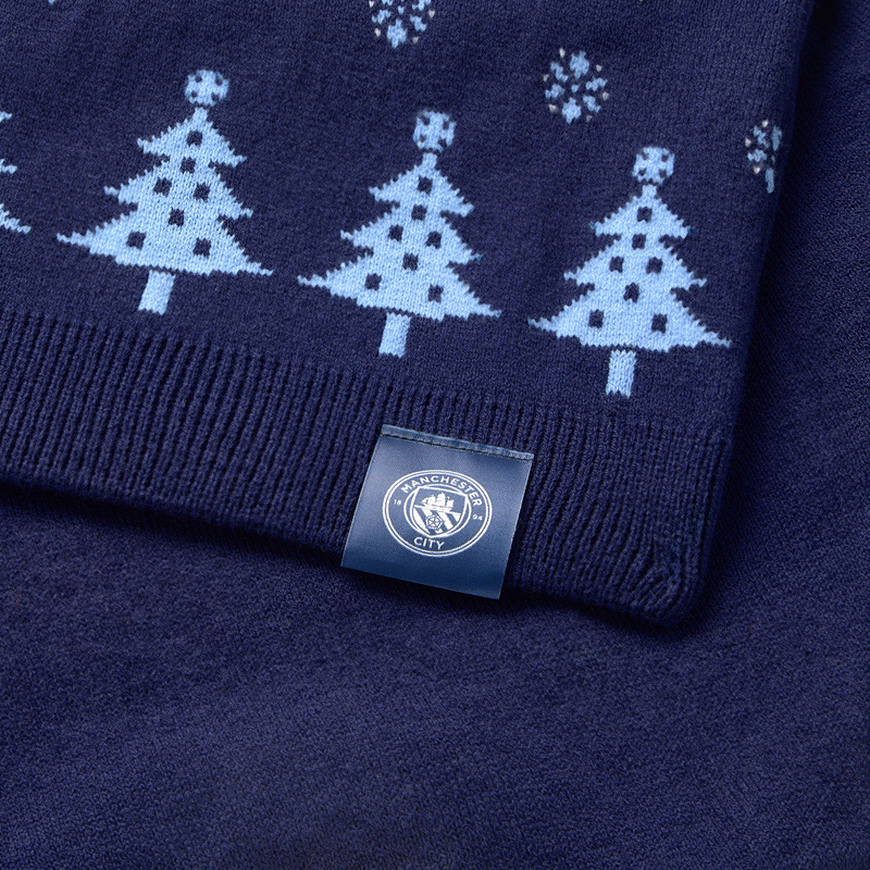 MCFC KIDS 4TROPHY XMAS JUMPER - blue