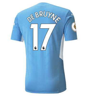 Manchester City Authentic Home Shirt 21/22 with Kevin de Bruyne printing