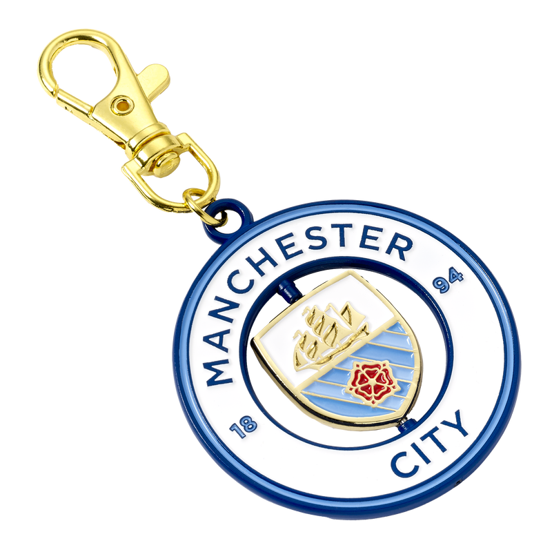 MCFC SPINNING CREST BAG CHARM - gold