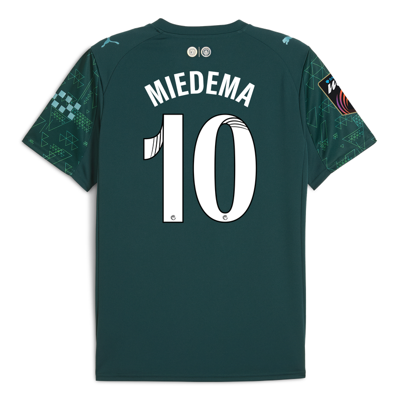 Man City EA SPORTS FC Jersey 2025/26 With MIEDEMA 10 Printing green - Check out all Manchester City t-shirts online - Official Manchester City FC store