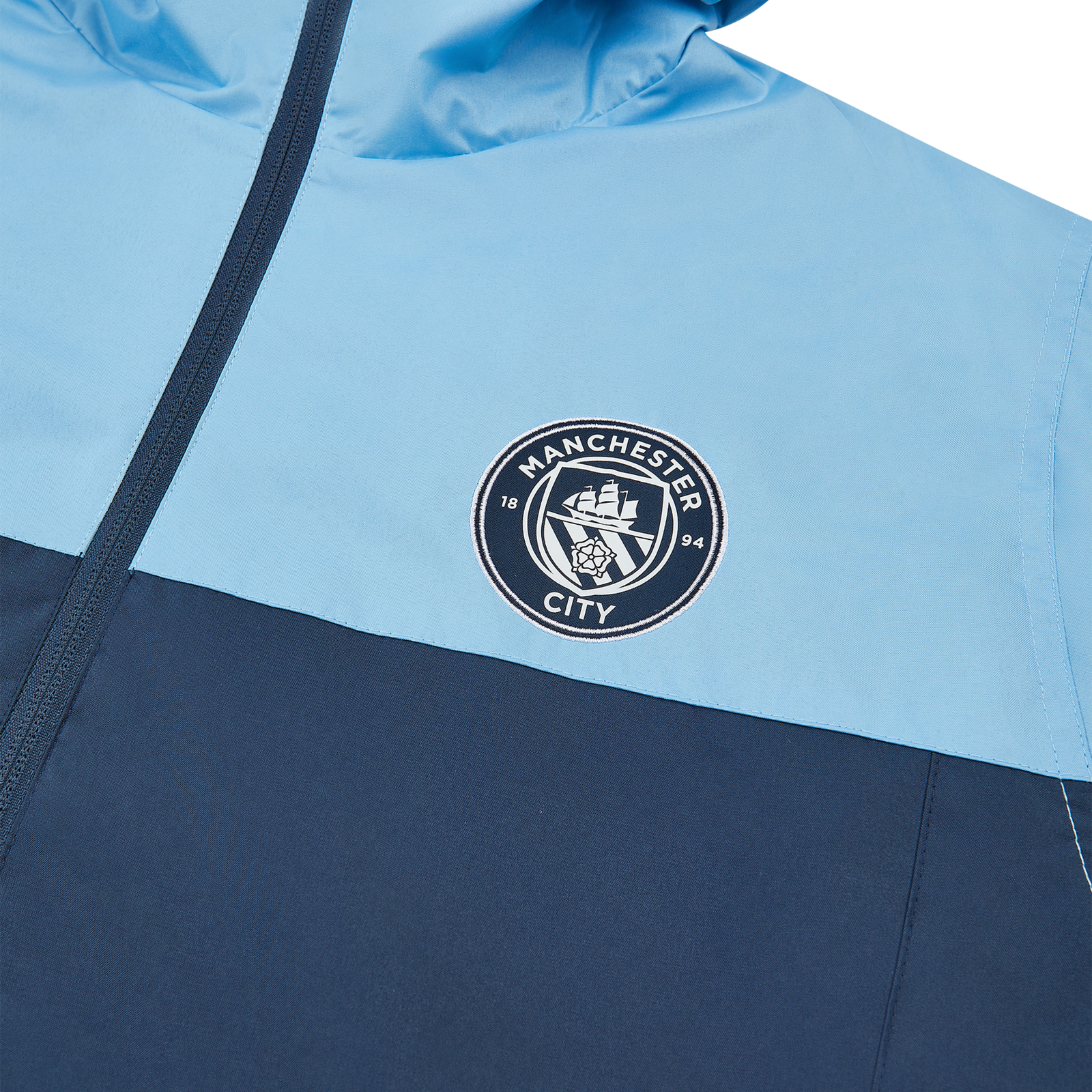 Man City Showerproof Jacket Blue Check Out All Manchester City Outerwear Products Online Official Manchester City FC Store