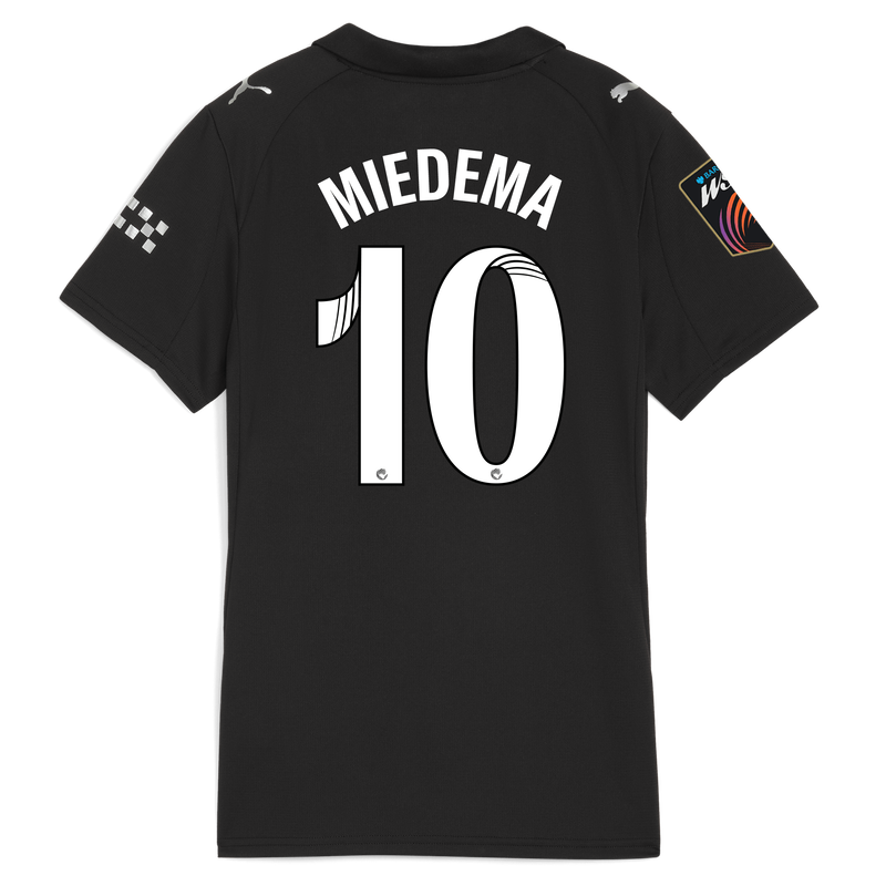 Women's Man City Away Jersey 2025/26 With MIEDEMA 10 Printing black - Check out all Manchester City t-shirts online - Official Manchester City FC store