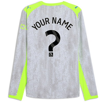 Maillot Third Authentique Manchester City 2025/26 à manches longues avec impression personnalisée