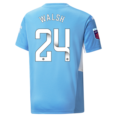 Kids Manchester City Home Shirt 21/22 with Keira Walsh printing