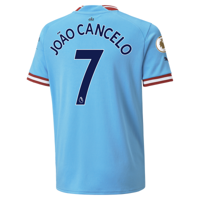 Kids' Manchester City Home Jersey 22/23 with JOÃO CANCELO 27 printing