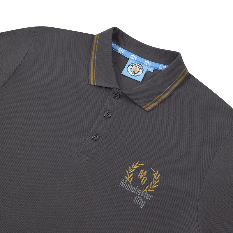 MCFC MENS BLACK&GOLD POLO - black