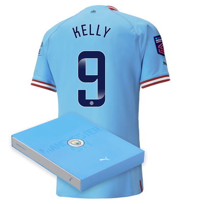 Manchester City Authentic Home Jersey 22/23 with KELLY 9 printing in Gift Box