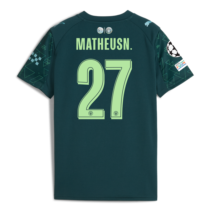 Kids' Man City EA SPORTS FC Jersey 2025/26 With MATHEUS N. 27 Printing green - Check out all Manchester City t-shirts online