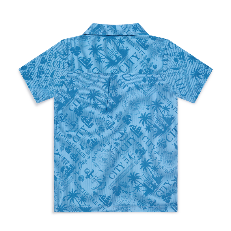 MCFC FW KIDS SS HAWAIIAN SHIRT - blue