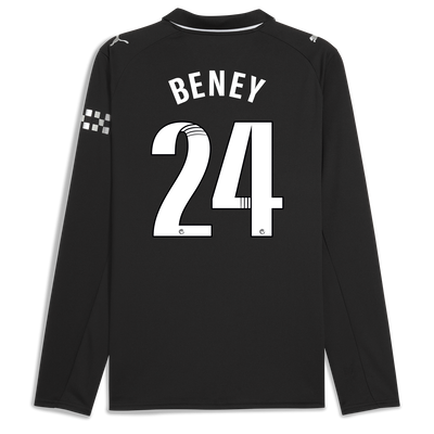 Manchester City Away Jersey 2025/26 Long Sleeve With BENEY 24 Printing