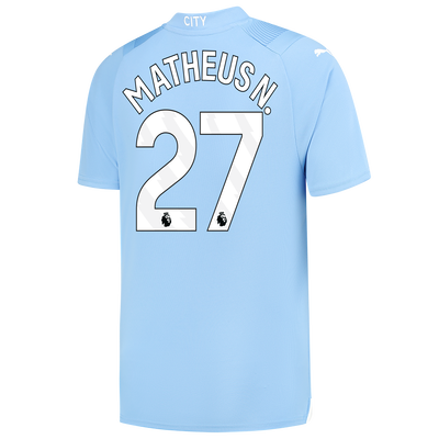 Manchester City Home Jersey 2023/24 with MATHEUS N. 27 printing