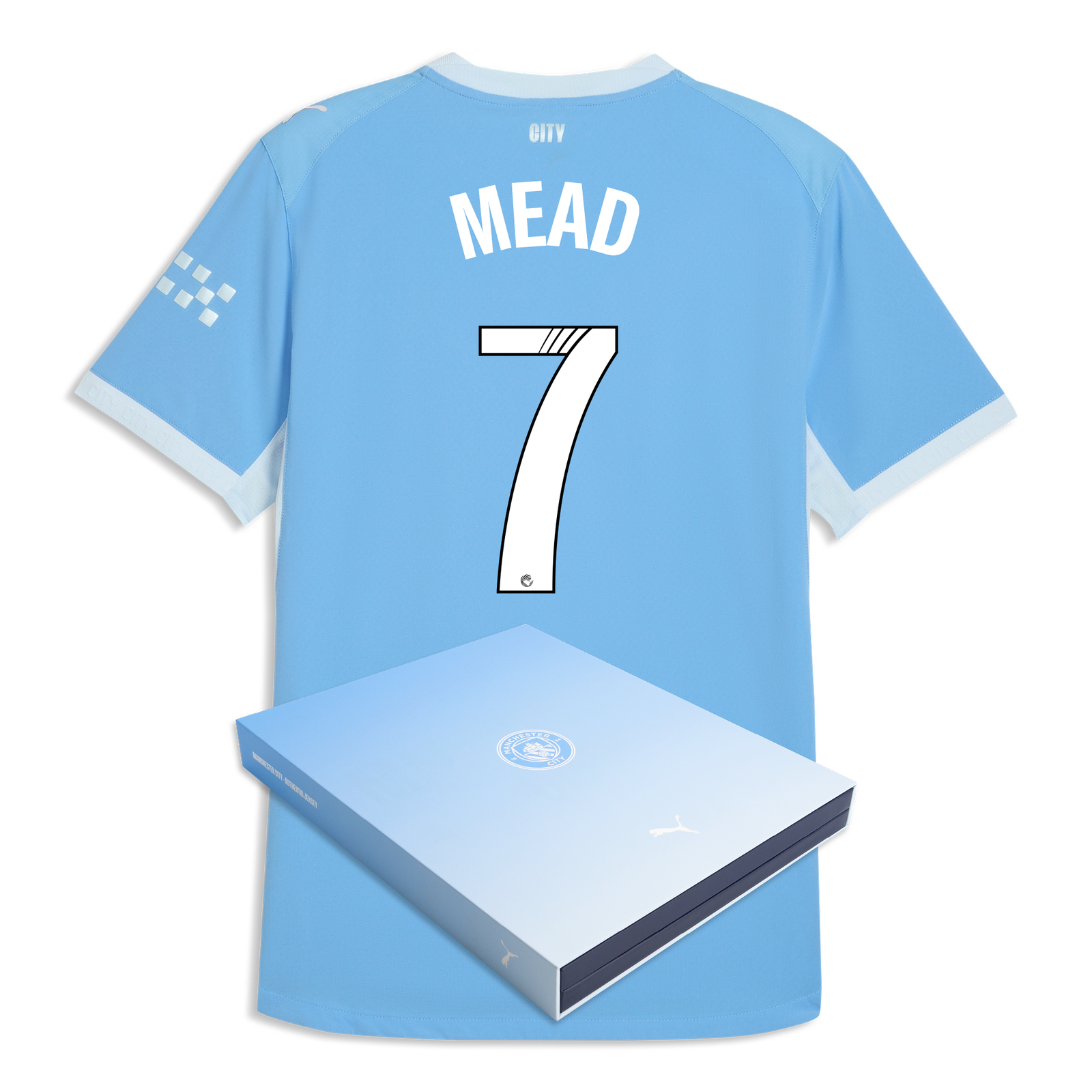 Manchester City Home Authentic Jersey 2026/27 With MEAD 7 Printing