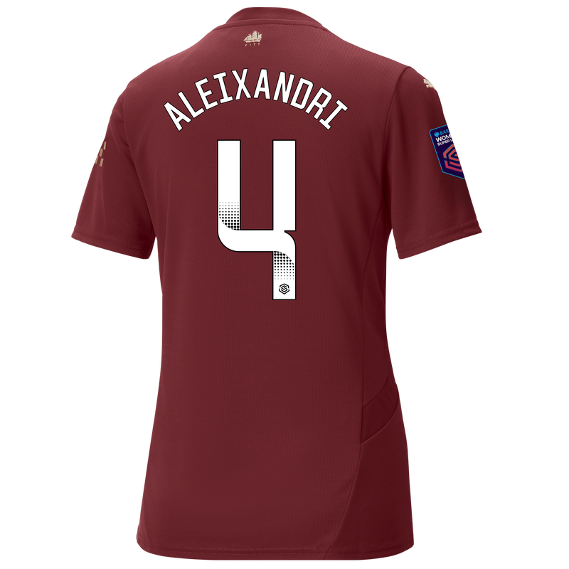 Women's Man City 3rd Jersey 24/25 With ALEIXANDRI 4 Printing burgundy - Size XS from polyester for females  - Official Manchester City FC store
