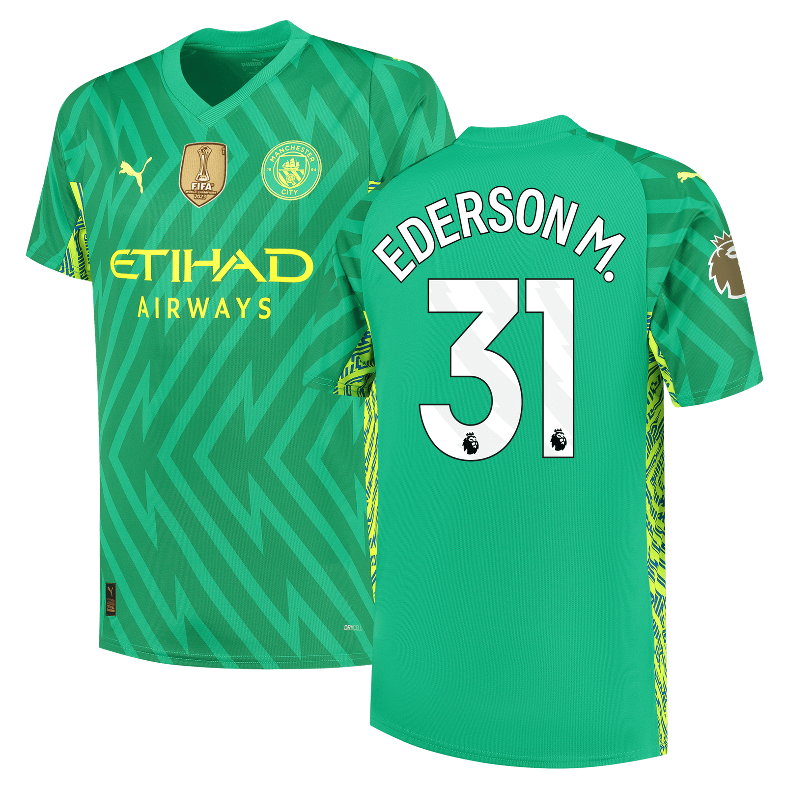Manchester City Goalkeeper Jersey 2023 24 with EDERSON M. 31 printing
