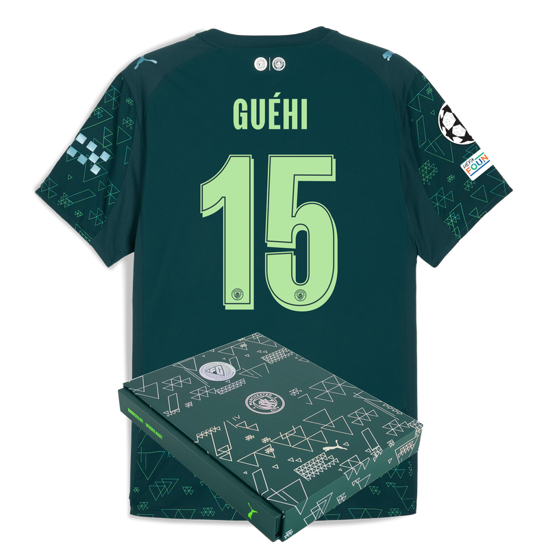 Man City EA SPORTS FC Authentic Jersey 2025/26 With GUÉHI 15 Printing in Gift Box green - Check out all Manchester City t-shirts online