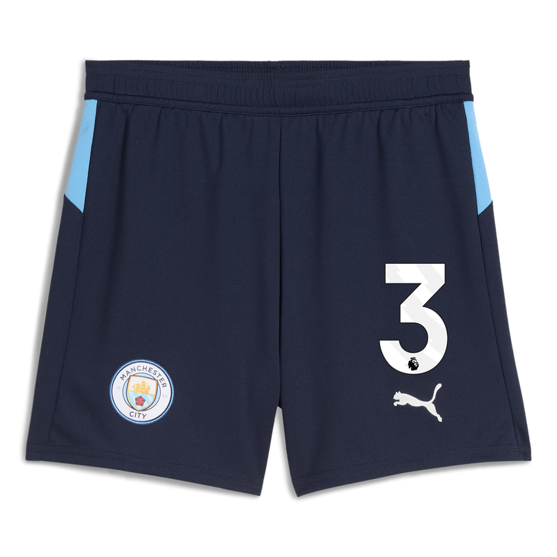 Kids' Man City Football Shorts 2025/26 with #3 navy unisex - Size 15/16 from polyester  - Official Manchester City FC store
