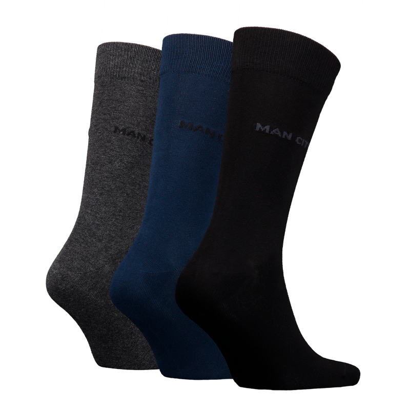 MCFC FW 3 PACK PLAIN SOCKS - blue