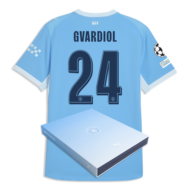 Man City Home Authentic Jersey 2026/27 With GVARDIOL 24 Printing in Gift Box  blue-icy blue - Check out all Manchester City t-shirts online