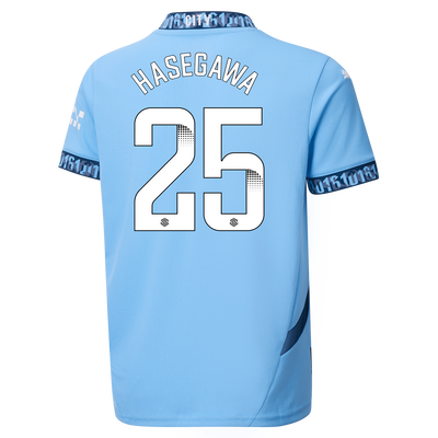 Kinder Manchester City Heimtrikot 2024/25 mit HASEGAWA 25 Aufdruck