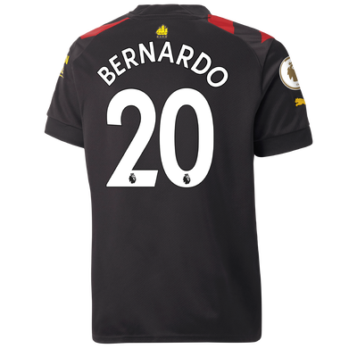 Kids' Manchester City Away Jersey 2022/23 with BERNARDO 20 printing