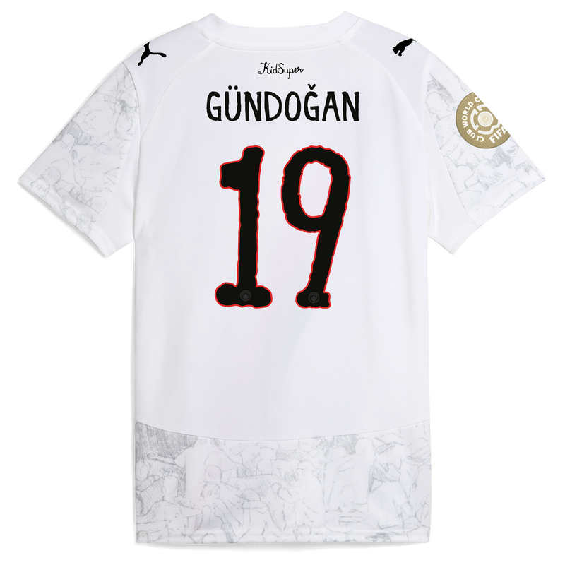 Kids' Man City KidSuper Jersey 2025/26 With GÜNDOĞAN 19 printing white - Check out all Manchester City t-shirts online - Official Manchester City FC store