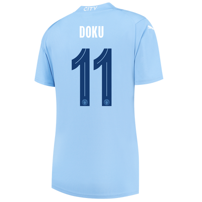 Women's Manchester City Home Jersey 2023/24 with DOKU 11 printing