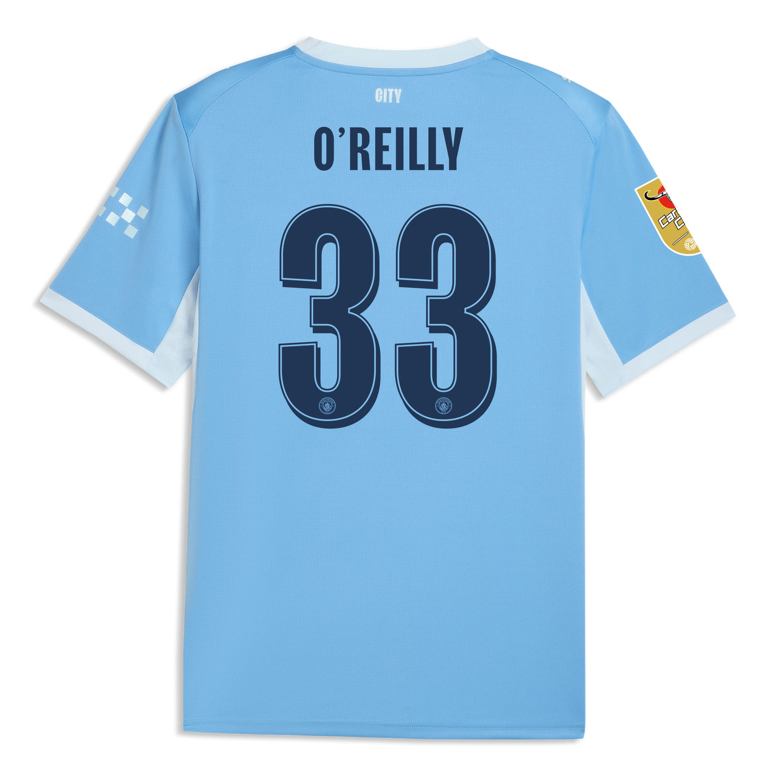 Puma Manchester City 25/26ユニ　O'Reilly 33 Manchester City Home Jersey 2026/27 With O'REILLY 33 Printing
