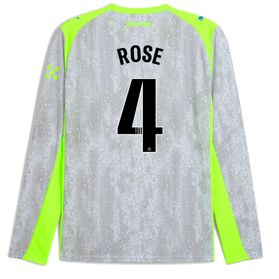 Manchester City Third Trikot 2025/26 mit langen Ärmeln mit ROSE 4 Druck