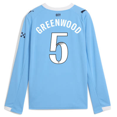Maillot domicile manches longues enfant Manchester City 2025/26 avec impression GREENWOOD 5