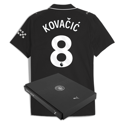 Manchester City Away Authentic Jersey 2025/26 With KOVAČIĆ 8 Printing in Gift Box