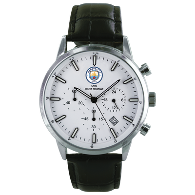 Reloj cronógrafo de piel del Manchester City