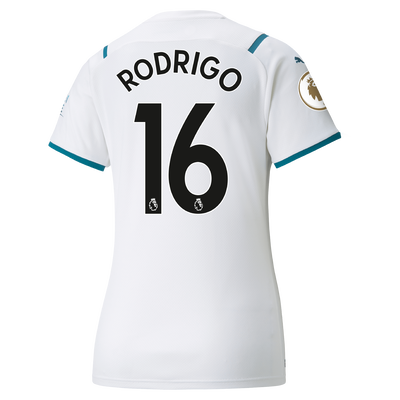 Womens Manchester City Away Shirt 21/22 with Rodrigo printing