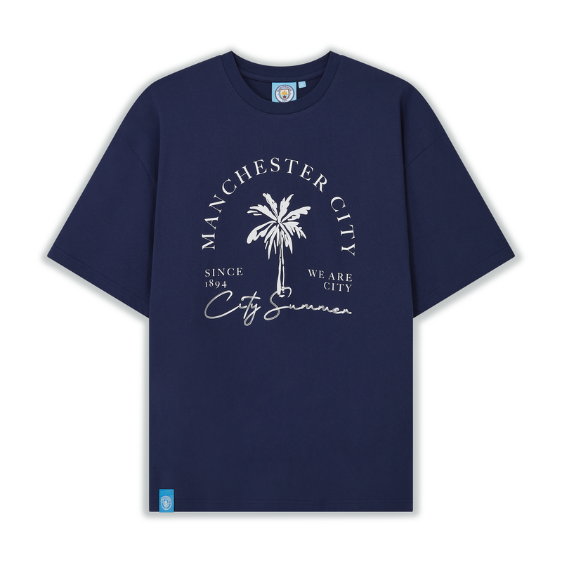 Man City Palm Graphic T-Shirt navy - Size XXL from polyester for males  - Official Manchester City FC store
