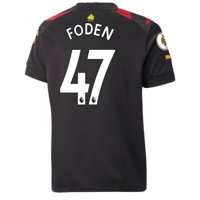 Kids' Manchester City Away Jersey 2022/23 with FODEN 47 printing